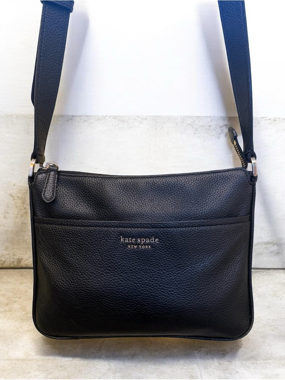 kate spade Black Pebbled Leather Crossbody Bag